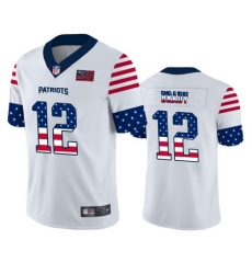 Nike Patriots 12 Tom Brady White USA Flag Fashion Limited Jersey Nike Patriots 12 Tom Brady White USA Flag Fashion Limited Jersey