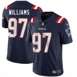 Youth New England Patriots 97 Milton Williams Navy 2025 Vapor Limited Stitched Football Jersey
