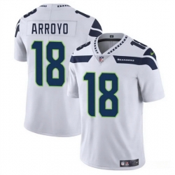Men Seattle Seahawks 18 Elijah Arroyo White 2025 Draft Vapor Limited Stitched Football Jersey