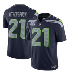 Men Seattle Seahawks 21 Devon Witherspoon Navy 2023 F U S E With Prem1ere Patch 90th Anniversary Vapor Untouchable Limited Stitched Football Jersey Men Seattle Seahawks 21 Devon Witherspoon Navy 2023 F U S E With Prem1ere Patch 90th Anniversary Vapor Untouchable Limited Stitched Football Jersey