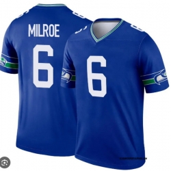 Men Seattle Seahawks 6 Jalen Milroe Light Blue F U S E Vapor Untouchable Limited Stitched Football Jersey