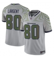 Men Seattle Seahawks 80 Steve Largent Grey 2025 F U S E Rivalries Vapor Untouchable Limited Stitched Football Jersey