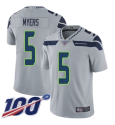 Mens Seahawks 5 Jason Myers Gray Vapor Untouchable Limited 100th Season