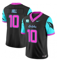 Men Miami Dolphins 10 Tyreek Hill Black F U S E With 1 Star C Patch Miami Vice Vapor Limited Stitched Football Jersey Men Miami Dolphins 10 Tyreek Hill Black F U S E With 1 Star C Patch Miami Vice Vapor Limited Stitched Football Jersey