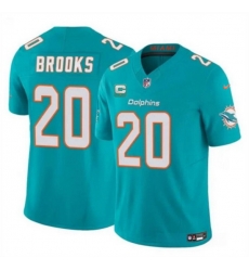 Men Miami Dolphins 20 Jordyn Brooks Aqua 2025 F U S E  With 1 Star C Patch Vapor Limited Stitched Football Jersey