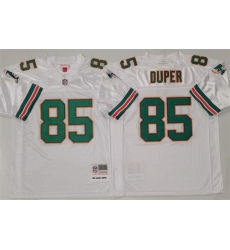 Men Miami Dolphins 85 Mark Duper White Throwback Stitched Football Jersey