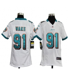 Nike Dolphins #91 Cameron Wake White Youth Stitched NFL Elite Jersey Nike Dolphins #91 Cameron Wake White Youth Stitched NFL Elite Jersey