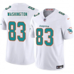 Youth Miami Dolphins 83 Tahj Washington White 2025 F U S E  Vapor Limited Stitched Football Jersey