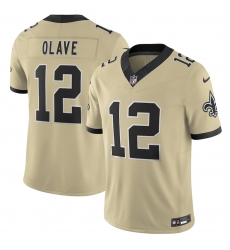Men New Orleans Saints 12 Chris Olave Gold 2025 F U S E  Alternate Vapor Limited Stitched Football Jersey