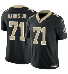 Men New Orleans Saints 71 Kelvin Banks Jr Black 2025 Draft F U S E Vapor Limited Stitched Football Jersey