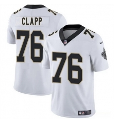 Men New Orleans Saints 76 Will Clapp White 2025 Vapor Limited Stitched Football Jersey