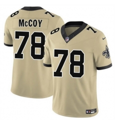 Men New Orleans Saints 78 Erik McCoy Gold 2025 F U S E  Alternate Vapor Limited Stitched Football Jersey