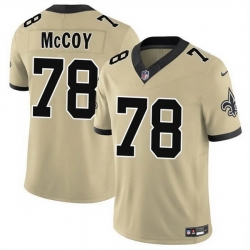 Men New Orleans Saints 78 Erik McCoy Gold 2025 F U S E  Alternate Vapor Limited Stitched Football Jersey