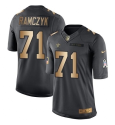Nike Saints #71 Ryan Ramczyk Black Mens Stitched NFL Limited Gold Salute To Service Jersey Nike Saints #71 Ryan Ramczyk Black Mens Stitched NFL Limited Gold Salute To Service Jersey