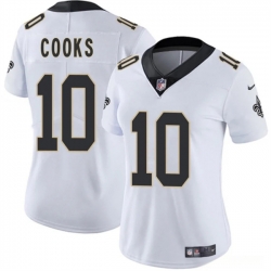 Women New Orleans Saints 10 Brandin Cooks White 2025 Vapor Stitched Game Jersey