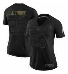 Women New Orleans Saints 23 Marshon Lattimore Black Salute To Service Limited Jersey Women New Orleans Saints 23 Marshon Lattimore Black Salute To Service Limited Jersey