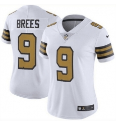 Women New Orleans Saints 9 Drew Brees White Color Rush Limited Stitched Jersey Women New Orleans Saints 9 Drew Brees White Color Rush Limited Stitched Jersey