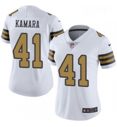 Womens Nike New Orleans Saints 41 Alvin Kamara Limited White Rush Vapor Untouchable NFL Jersey Womens Nike New Orleans Saints 41 Alvin Kamara Limited White Rush Vapor Untouchable NFL Jersey