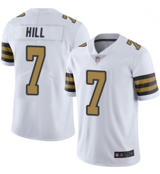 Youth Saints 7 Taysom Hill White Stitched Football Limited Rush Jersey Youth Saints 7 Taysom Hill White Stitched Football Limited Rush Jersey