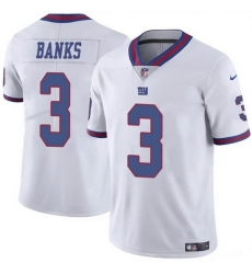 Men New York Giants 3 Deonte Banks White Limited Stitched Jersey Men New York Giants 3 Deonte Banks White Limited Stitched Jersey