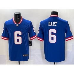 Men New York Giants 6 Jaxson Dart Royal 2025 Draft Vapor Untouchable Classic Retired Player Stitched Jersey