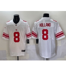 Men New York Giants 8 Jevon Holland White 2025 Vapor Untouchable Limited Stitched Jersey