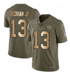 Mens Nike New York Giants 13 Odell Beckham Jr Limited OliveGold 2017 Salute to Service NFL Jersey Mens Nike New York Giants 13 Odell Beckham Jr Limited OliveGold 2017 Salute to Service NFL Jersey