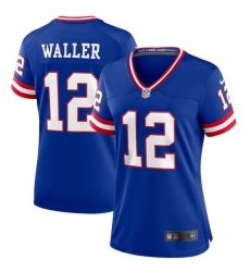 Women New York Giants 12 Darren Waller Royal Classic Retired Player Stitched Game Jersey Women New York Giants 12 Darren Waller Royal Classic Retired Player Stitched Game Jersey