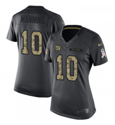 Womens Nike New York Giants 10 Eli Manning Limited Black 2016 Salute to Service NFL Jersey Womens Nike New York Giants 10 Eli Manning Limited Black 2016 Salute to Service NFL Jersey