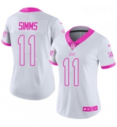 Womens Nike New York Giants 11 Phil Simms Limited WhitePink Rush Fashion NFL Jersey Womens Nike New York Giants 11 Phil Simms Limited WhitePink Rush Fashion NFL Jersey