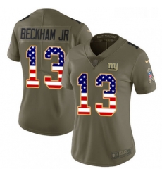 Womens Nike New York Giants 13 Odell Beckham Jr Limited OliveUSA Flag 2017 Salute to Service NFL Jersey Womens Nike New York Giants 13 Odell Beckham Jr Limited OliveUSA Flag 2017 Salute to Service NFL Jersey