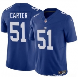 Youth New York Giants 51 Abdul Carter Blue 2025 Draft F U S E  Vapor Untouchable Limited Stitched Jersey