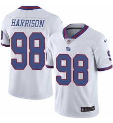 Youth Nike Giants #98 Damon Harrison White Stitched NFL Limited Rush Jersey Youth Nike Giants #98 Damon Harrison White Stitched NFL Limited Rush Jersey