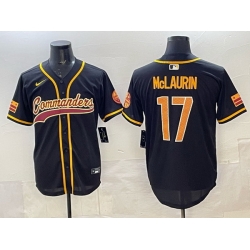 Men Washington Commanders 17 Terry McLaurin Black Limited Stitched Baseball Jersey