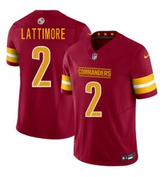 Men Washington Commanders 2 Marshon Lattimore Burgundy 2025 F U S E  Vapor Limited Stitched Football Jersey