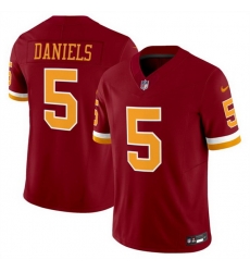 Men Washington Commanders 5 Jayden Daniels Burgundy 2025 F U S E  Throwback Limited Stitched Football Jersey