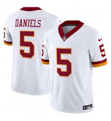 Men Washington Commanders 5 Jayden Daniels White 2025 F U S E  Throwback Vapor Limited Stitched Football Jersey