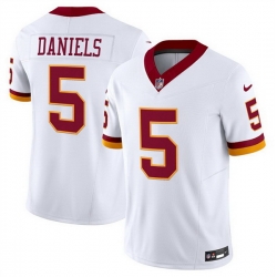 Men Washington Commanders 5 Jayden Daniels White 2025 F U S E  Throwback Vapor Limited Stitched Football Jersey