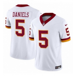 Men Washington Commanders 5 Jayden Daniels White 2025 FUSE Throwback Vapor Limited Football Stitched Jersey