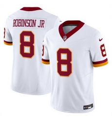 Men Washington Commanders 8 Brian Robinson Jr  White 2025 F U S E  Throwback Vapor Limited Stitched Football Jersey