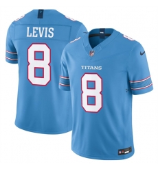 Men Tennessee Titans  8 Will Levis Light Blue 2026 F U S E  Vapor Limited Stitched Football Jersey