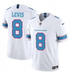 Men Tennessee Titans  8 Will Levis White 2026 F U S E  Vapor Limited Stitched Football Jersey
