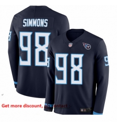 Titans 98 Jeffery Simmons Navy Blue Team Color Youth Stitched Football Limited Therma Long Sleeve Jersey Titans 98 Jeffery Simmons Navy Blue Team Color Youth Stitched Football Limited Therma Long Sleeve Jersey