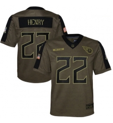 Youth Tennessee Titans Derrick Henry Nike Olive 2021 Salute To Service Game Jersey Youth Tennessee Titans Derrick Henry Nike Olive 2021 Salute To Service Game Jersey