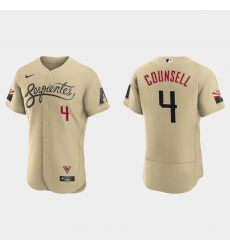 Arizona Diamondbacks 4 Craig Counsell Men Nike 2021 City Connect Authentic MLB Jersey Gold