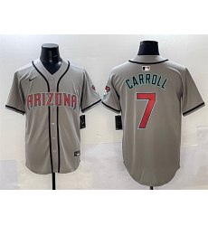 Men Arizona Diamondbacks 7 Corbin Carroll Gray Limited Stitched Baseball Jersey