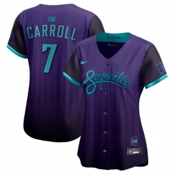 Women Arizona Diamondbacks 7 Corbin Carroll Purple 2025 City Connect Limited Stitched Baseball Jersey