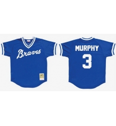 Men Atlanta Braves 3 Dale Murphy Royal Stitched Baseball Jersey
