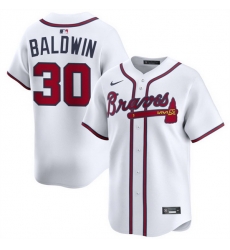 Men Atlanta Braves 30 Drake Baldwin White 2025 Home Limited Stitched Baseball Jersey