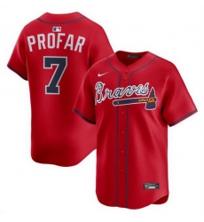 Men Atlanta Braves 7 Jurickson Profar Red 2025 Alternate Limited Stitched Baseball Jersey